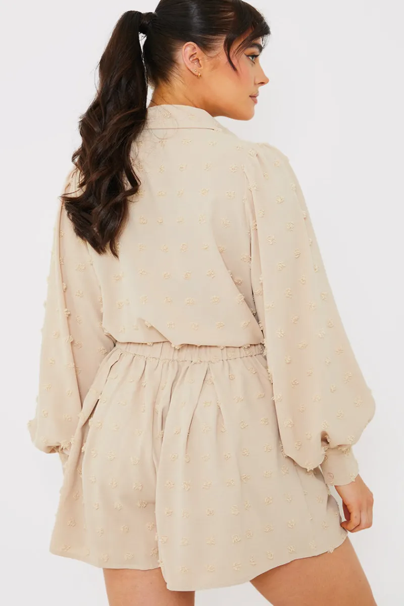 Textured Dobby Detail Co-Ord Shorts|In the Style Outlet