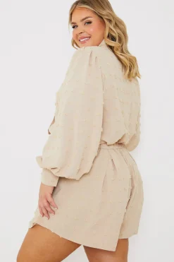 Textured Dobby Detail Co-Ord Shorts|In the Style Outlet