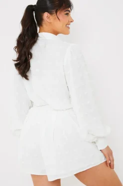 Textured Dobby Detail Co-ord Shorts|In the Style Online