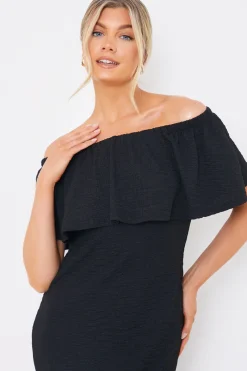 Textured Frill Bardot Midi Dress|In the Style Sale