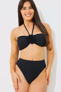 Textured High Waist Bikini Bottoms|In the Style Best