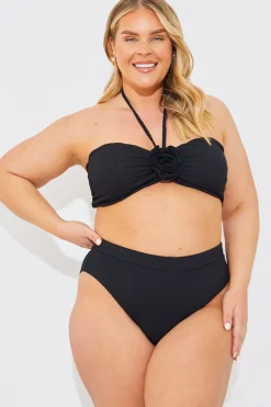 Textured High Waist Bikini Bottoms|In the Style Best