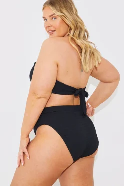 Textured High Waist Bikini Bottoms|In the Style Best