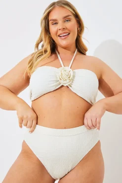 Textured High Waist Bikini Bottoms|In the Style Discount