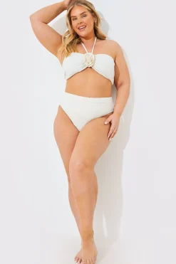Textured High Waist Bikini Bottoms|In the Style Discount