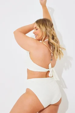 Textured High Waist Bikini Bottoms|In the Style Discount