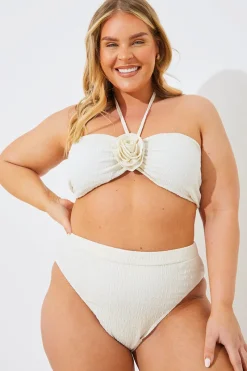 Textured High Waist Bikini Bottoms|In the Style Discount
