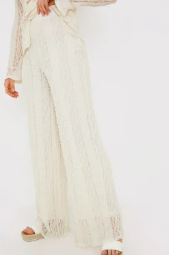 Textured Lace Co-Ord Trousers|In the Style Discount