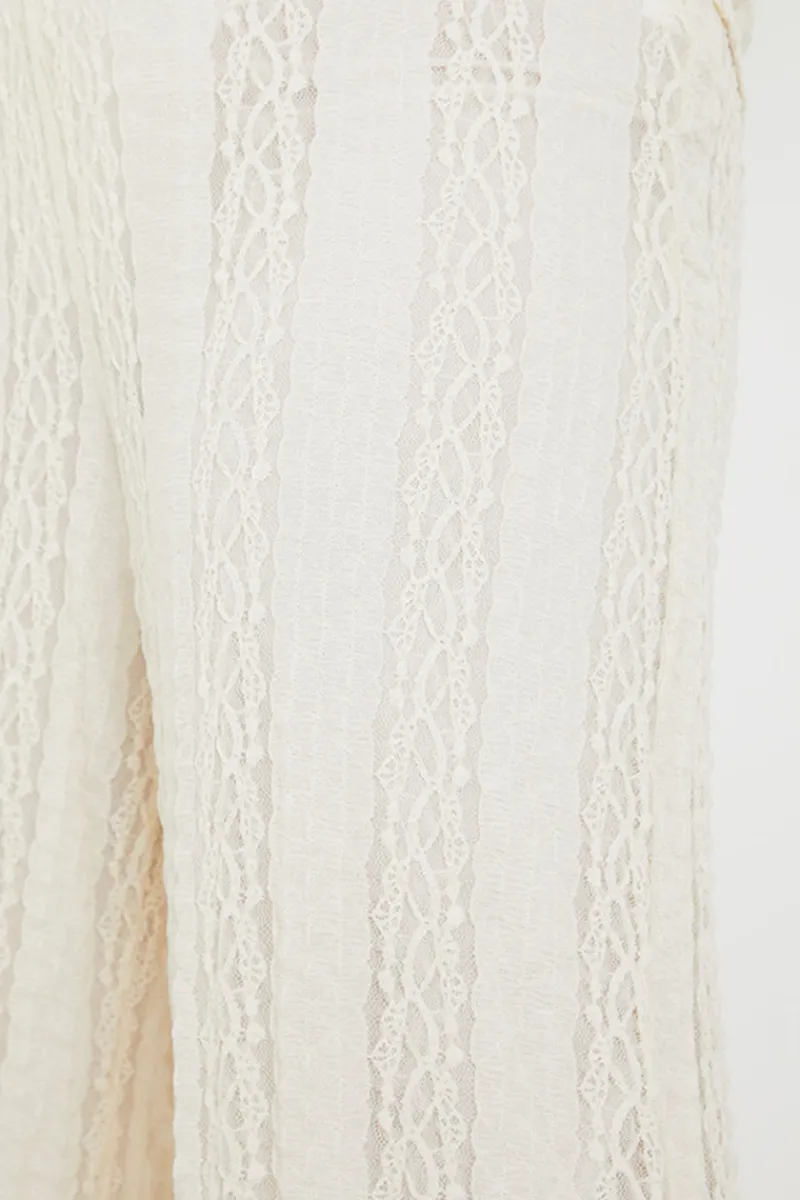 Textured Lace Co-Ord Trousers|In the Style Discount