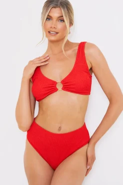 Textu Scoop Neck Ring Detail Bikini Top|In the Style Discount