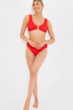 Textu Scoop Neck Ring Detail Bikini Top|In the Style Discount