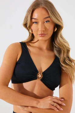 Textured Starfish Detail Bikini Top|In the Style Outlet