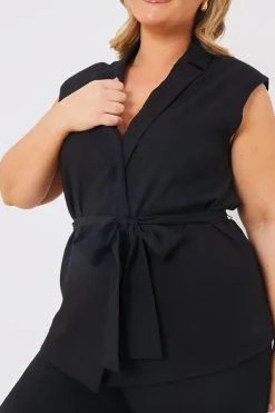 Textured Tie Waist Sleeveless Co-Ord Blazer|In the Style Best