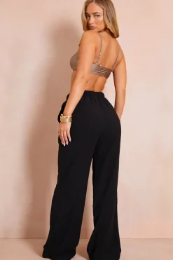 Textured Wide Leg Beach Co-Ord Trouser|In the Style Online