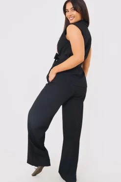Textured Wide Leg Co-Ord Trousers|In the Style New