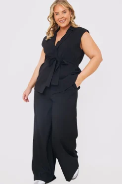 Textured Wide Leg Co-Ord Trousers|In the Style New