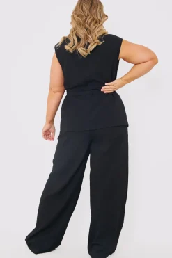 Textured Wide Leg Co-Ord Trousers|In the Style New