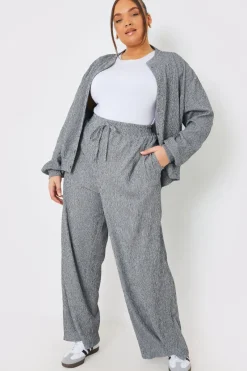 Textured Wide Leg Trousers|In the Style Sale