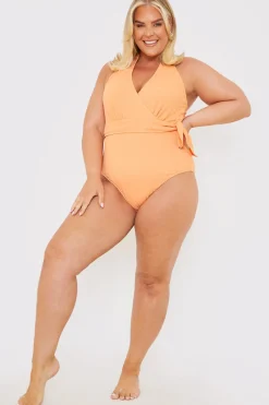 Textured Wrap Swimsuit|In the Style