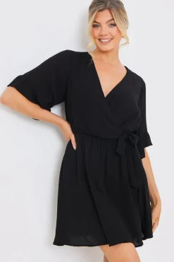 Tie Detail Wrap Mini Dress|In the Style New
