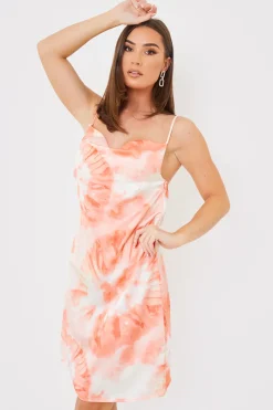 Tie Dye Cowl Neck Midi Dress|In The Style Outlet
