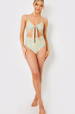 Tie Front Cut Out Swimsuit|In the Style Online