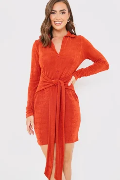 Tie Front Mini Dress|In the Style Sale