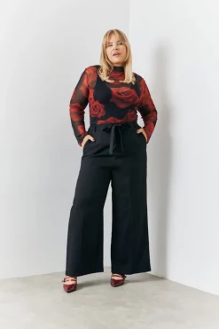 Tie Front Wide Leg Trouser|In the Style Hot