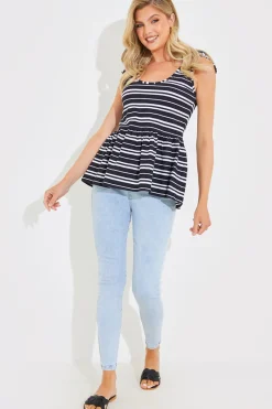 Tie Shoulder Smock Top|In The Style Outlet