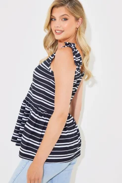 Tie Shoulder Smock Top|In The Style Outlet