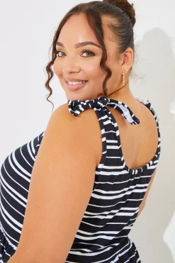 Tie Shoulder Smock Top|In The Style Outlet