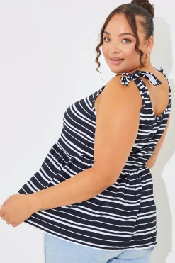 Tie Shoulder Smock Top|In The Style Outlet