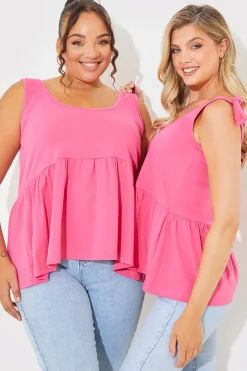 Tie Shoulder Smock Top|In The Style Outlet