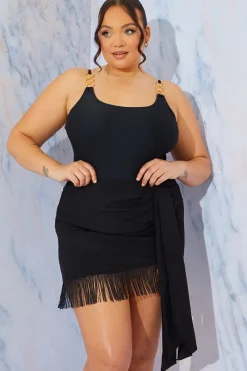 Tie Skirt With Fringing|In the Style Sale