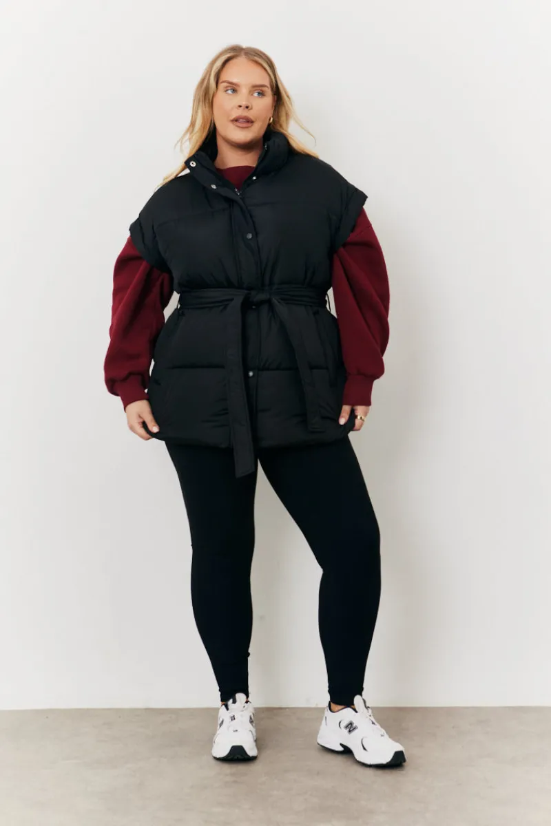 Tie Waist Puffer Gilet|In The Style Hot