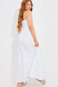 Tiered Linen Look Maxi Co-Ord Skirt|In The Style Clearance