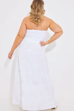 Tiered Linen Look Maxi Co-Ord Skirt|In The Style Clearance