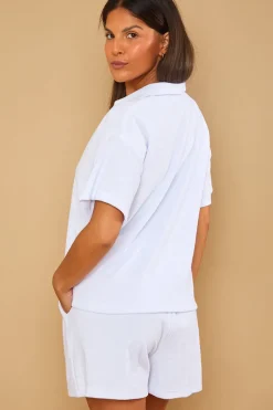 Towelling Co-Ord Polo T-Shirt|In the Style Online