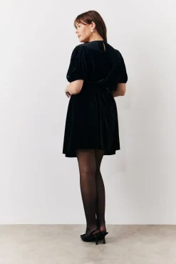 Velvet Embellished Belt Mini Dress|In The Style Online