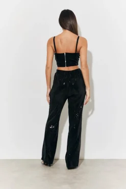 Velvet Sequin Fit and Flare Co-Ord Trouser|In The Style Online
