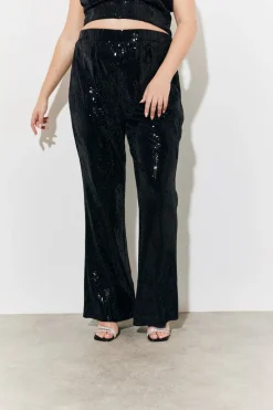 Velvet Sequin Fit and Flare Co-Ord Trouser|In The Style Online