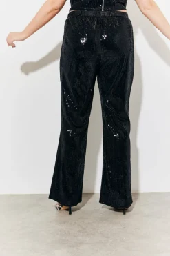 Velvet Sequin Fit and Flare Co-Ord Trouser|In The Style Online