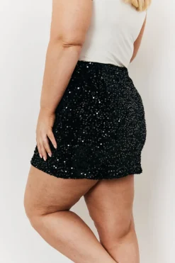 Velvet Sequin Mini Skirt|In the Style Discount