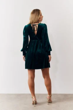 Velvet Smock Mini Dress|In the Style Online