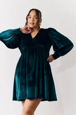 Velvet Smock Mini Dress|In the Style Online