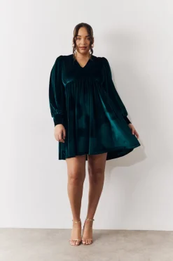 Velvet Smock Mini Dress|In the Style Online