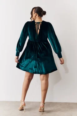 Velvet Smock Mini Dress|In the Style Online