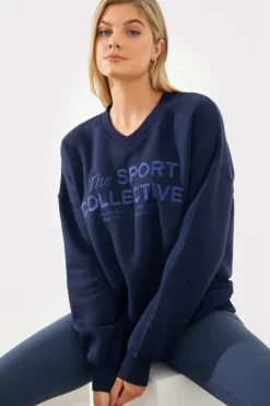 V-Neck Embroidered Sport Collective Jersey Sweater|In The Style Clearance