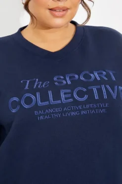 V-Neck Embroidered Sport Collective Jersey Sweater|In The Style Clearance