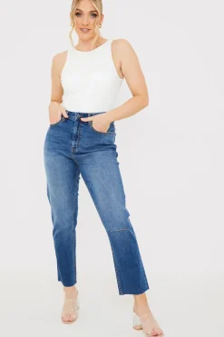 WASH STRETCH STRAIGHT JEANS|In The Style